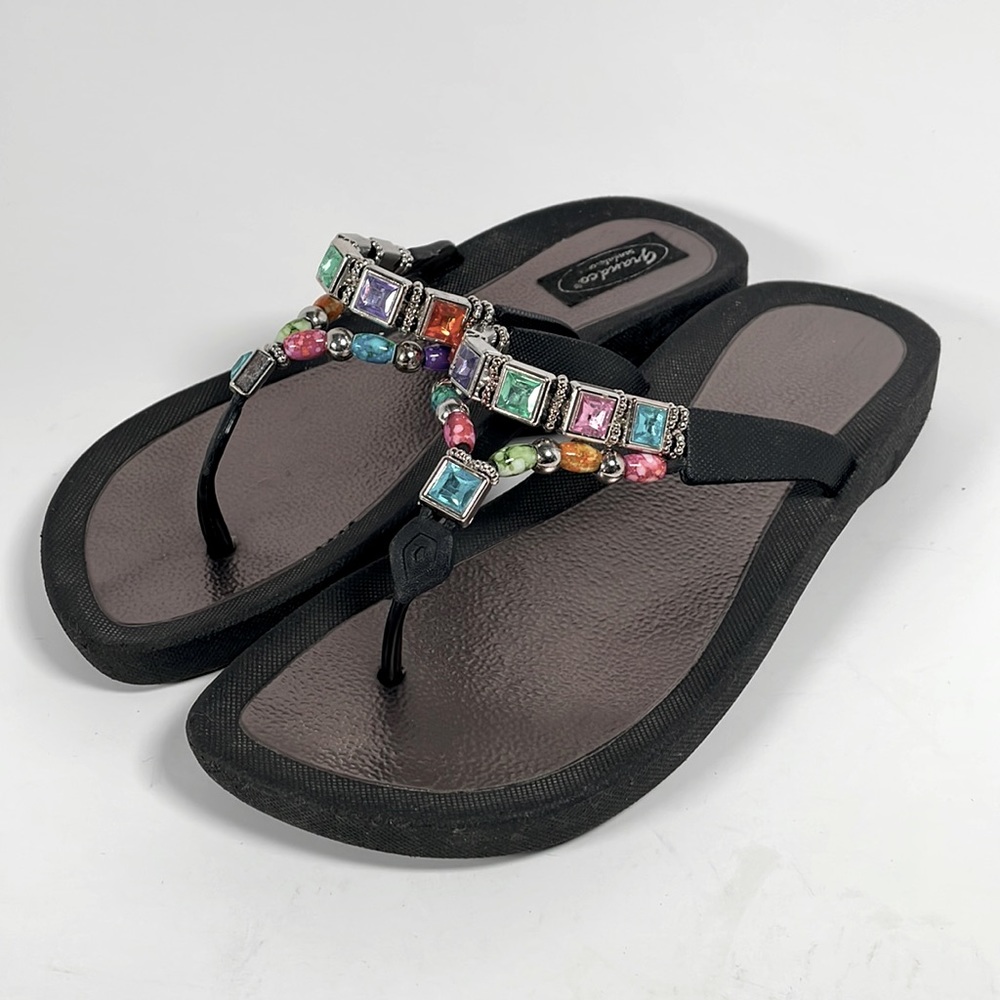 Grandco Gems Bling Flip Flops Worn Size 9